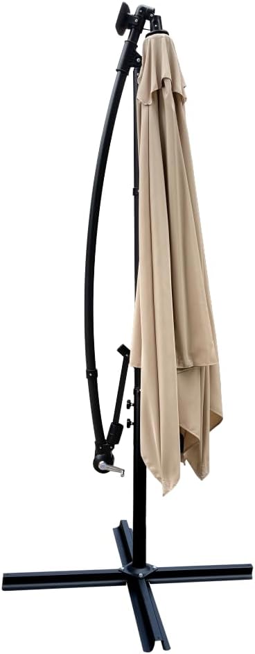 Solar Powered Outdoor Patio Umbrella with LED Lights, Waterproof Sun Shade for Garden, Deck, Backyard, and Pool Area