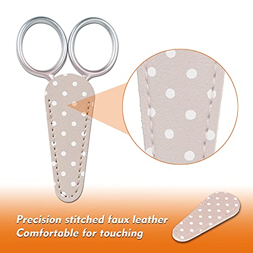 Hisuper Serrated Blade Scissors Crafting Sewing Scissors Embroidery Scissors Small 3.6 Inch Needlework Scissors With Leather Scissors Cover For Crafting Cutting Fabric Threading Tool #TOP3