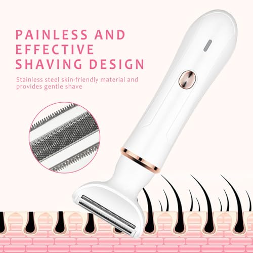 4-in-1Women's Electric Shaver–Bikini Trimmer for Women–Painless Electric Razor for Pubic Hair, Face, Legs, Underarms–Portable Cordless Shaver — view 5