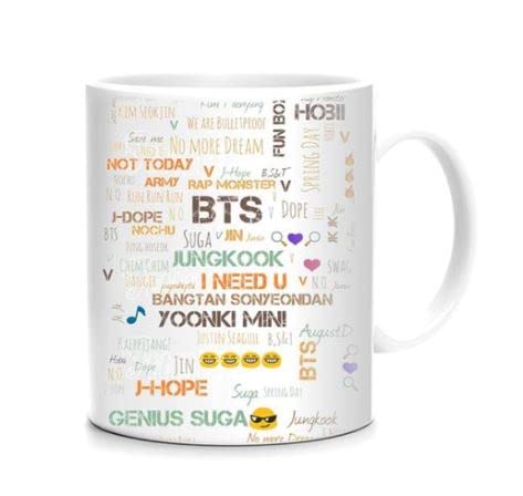 RYN BTS Graphics Design Mug, White, 10cm