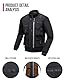 RIDEIRON Motorradjacke Herren Sommer Vier Jahreszeiten 3-in-1 Abnehmbare Weste CE Schulter- und Ellbogenschützer Modische und lässige Motorradschutzbekleidung Schwarz XXL