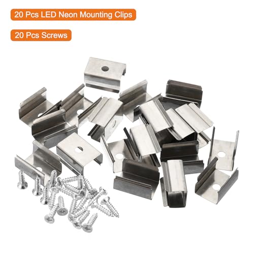 uxcell Rope Light Mounting Clips, Wall Channel Mounting Holder Accessories for 12mm to 13mm LED Neon Strip, Stainless Steel, Pack of 20 - Image 3