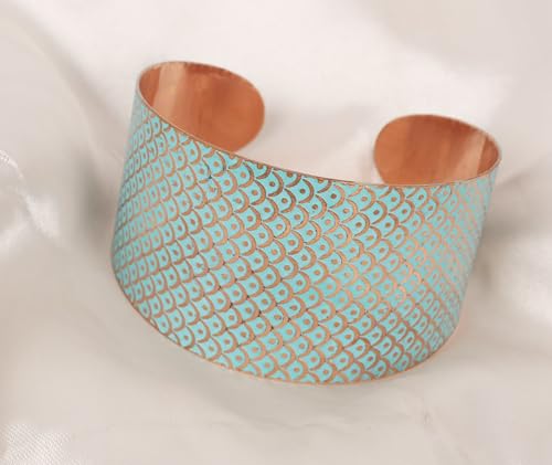 Image of Touchstone Indian Bollywood Desire Brass Base Exotic Workmanship Free Size Cuff Bracelet in Antique Gold Or White Or Copper Tone for Women.