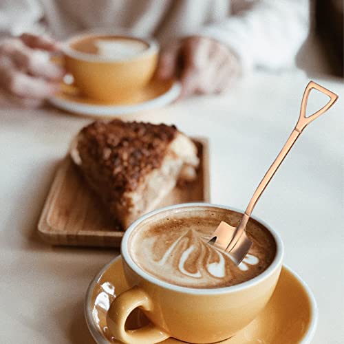 Tokerut 4Pcs Shovel Spoon Ice Cream Spoon Coffee Spoon Yogurt Spoons Stainless Steel Dessert Spoons( Colored thumb #6
