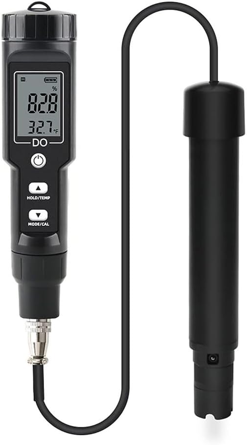 Dissolved Oxygen Meter for Pools, Aquariums & Brewing - DO9100 Water Tester with Auto Calibration, Temperature Compensation, 6 Probe Covers
