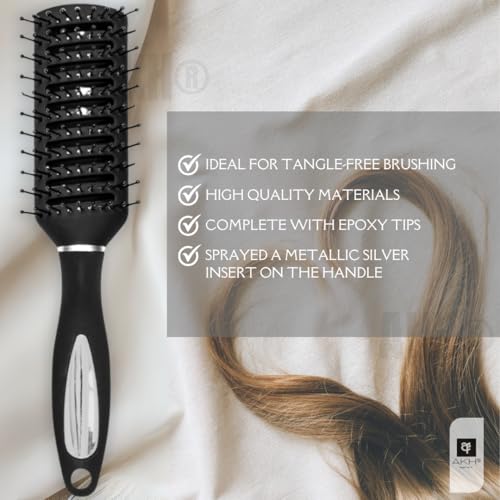 AKH® Vented Hair Brush for Blow Drying | Professional Vent Brush & Detangling Vent Brush with Ball‑Tipped Bristles | Fast Dry Hair Brush with Ergonomic Handle | Ideal for Wet or Dry Hair - Image 4
