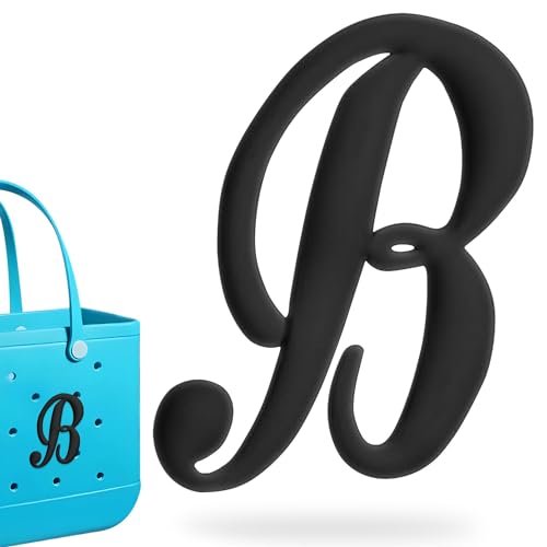 Fannoday Letter Charms, Black Shoe Single Letter DIY Decoration Charms for Bogg Bag, Alphabet Accessories for Beach Bag with Boys and Girls Women Teens Adults Party Gift Favors