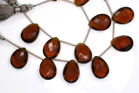 Quartz bière poire 12x16mm briolette pour assortir vos boucles d'oreilles