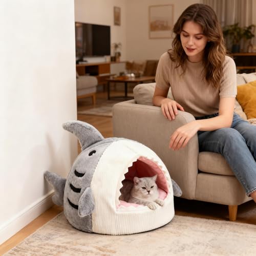 Nid requin de chat lavable idéal pour chambre et salon - 3