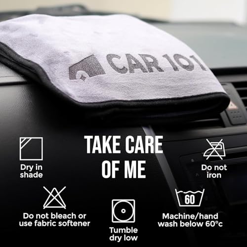 Image of CAR101 Microfiber Cloth - 1Pcs - 75x35 cm - 500 GSM - Grey | Multipurpose | Lint-Free | Superior Softness & High Absorbency | Microfibre Towels for Car, Bike & Household Cleaning