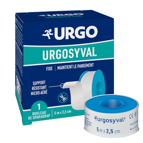 Urgosyval Sparadrap Résistant tissé blanc microaéré rouleau 5m x 2,5 cm