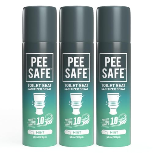 Pee Safe Toilet Seat Sanitizer Spray - 50 ml (Mint) (Pack of 3)