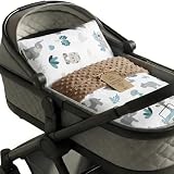 Babydecke Kuscheldecke Baby Decke Winterdecke mit Plüschstoff 75x60 cm + Kissen 35x30 cm - Kinderdecke Blanket Babydecken Kinderwagendecke und Erstausstattung für Neugeborene und Kinder Oeko-Tex