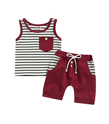 Image of Toddler Baby Boy Summer Outfits Linen Shorts Solid Short Sleeve Button Down T-Shirt Tops Casual Clothes Set
