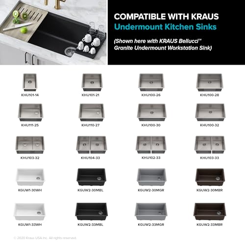 Image of Kraus KDM-10DG Kore Self-Draining Silicone Dish Drying Mat or Trivet for Kitchen Counter, Dark Grey