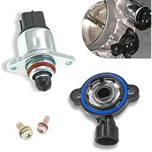 Pack of 2 Throttle Position Sensor + Idle Air Control Valve, 17113625 17113598 Automotive Replacement Throttle Position Sensors, Compatible with Buick Chevrolet Silver & Black