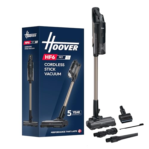 Hoover HF6 Pet Cordless Stick Vacuum Cleaner with Pet Hair Tool, Floor Sensor, Dual Way Clean, Up to 100 Min Runtime,Anti Hair Wrap,Double Edge Cleaning, Versatile,QuickPark,Portable, 660w [