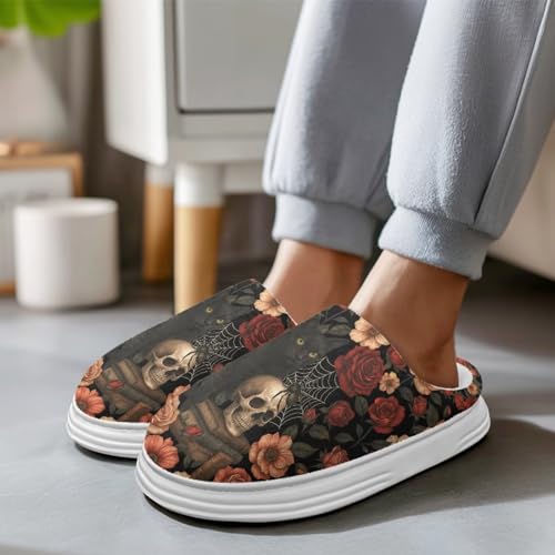 ChririnlaHalloween Slippers for Women Men, Memory Foam Slippers, Soft Thick Fuzzy Bedroom House Shoes Indoor Outdoor3