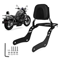 Motorrad Rückenlehne Sitzpolster mit Gepäckträger für Rebel CMX1100 CMX1100T DCT 2021-2025, PSLER Beifahrer-Rückenlehne Sissy Bar mit Gepäckträger Ablage Motorrad Zubehör