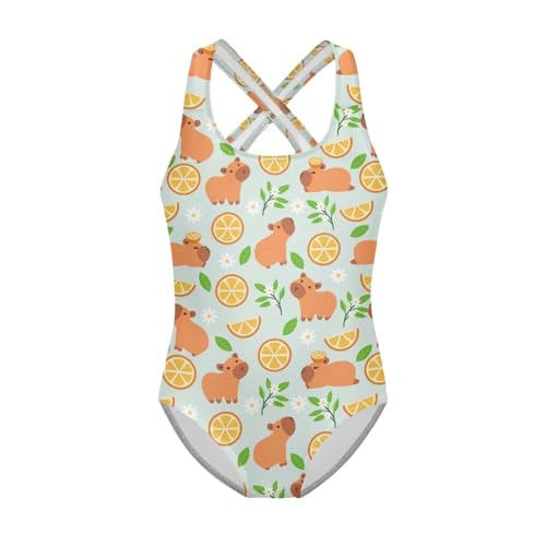 Image of INSTANTARTS Girls One Piece Swimwear Sleeveless Crossback Swimsuits