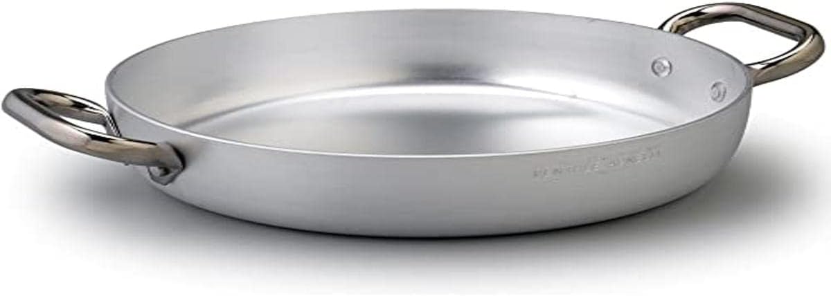 Pentole Agnelli Poêle En Aluminium Professionnel 28 Cm - Épaisseur 5 Mm Foyer Radiant Argent