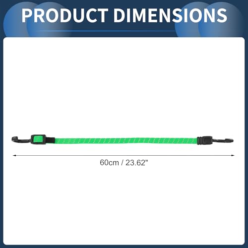 INFINAUTO Cordões elásticos refletivos com ganchos 60 cm para motocicleta, caminhões, cargas, cabos