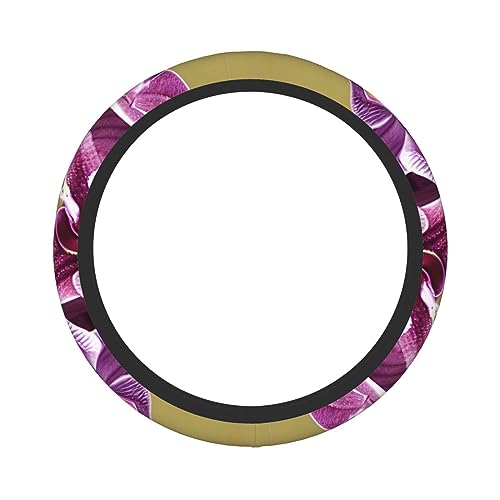 Beautiful Orchids Car Steering Wheel Cover, Universal 15 Inches (Approx. 38.1 Cm) Fits Most Cars, for Both Men and Women