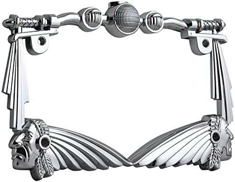 TC Sportline LPF248-C 3D Handle Bar and Indian Chief Style Zinc Metal Chrome Finished Motorcycle License Plate Frame