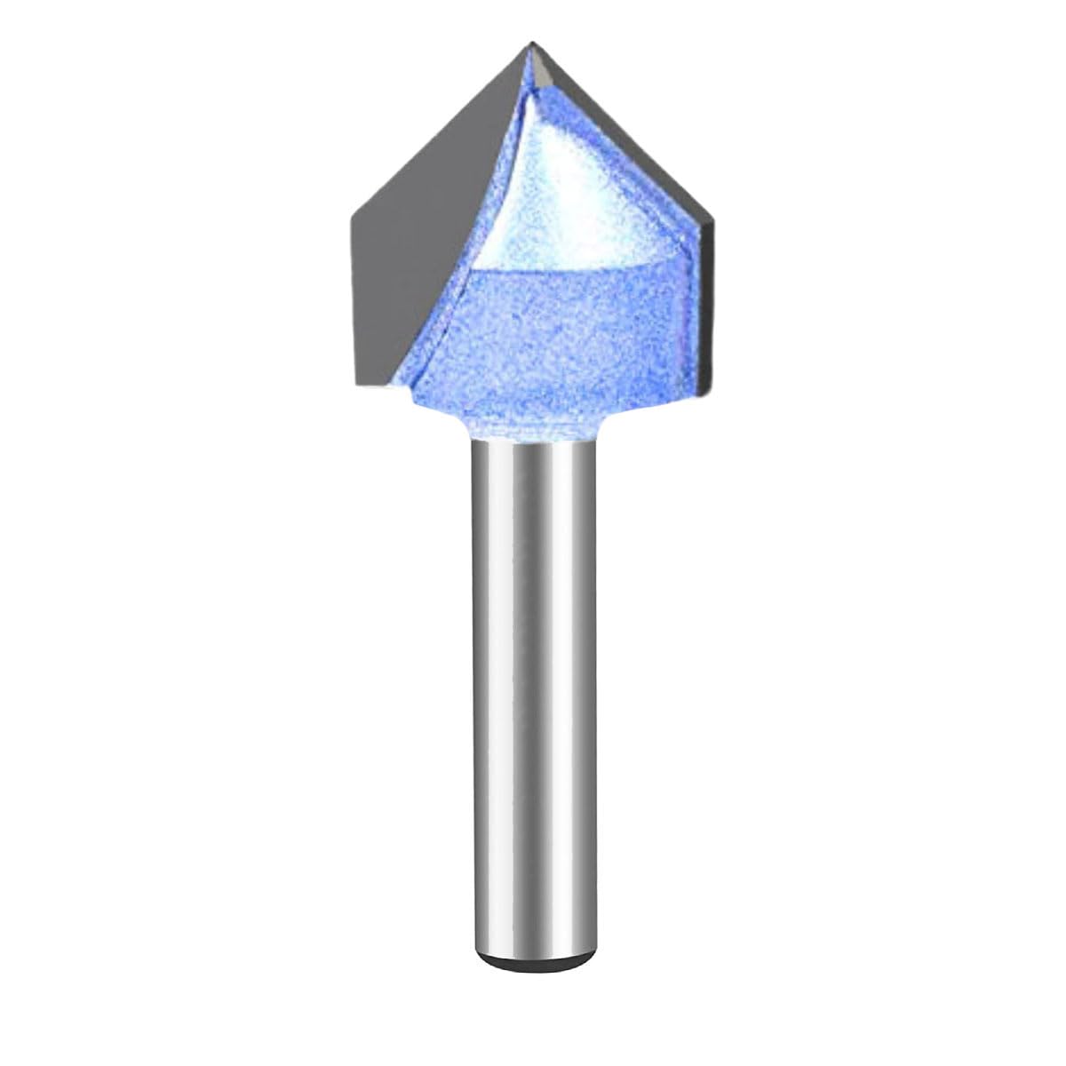 V Groove Router Bits 90-Deg with 1/4" Shank, 1-1/4" Cutting Diameter CNC Tools for Mechanics 45-Deg Bevel Edge Artificial Materials Industrial Grade