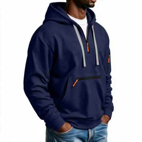 Half Zip Sweatshirt for Men Tactical Zip Hoodies Work Quarter Zip Pullover - image 5