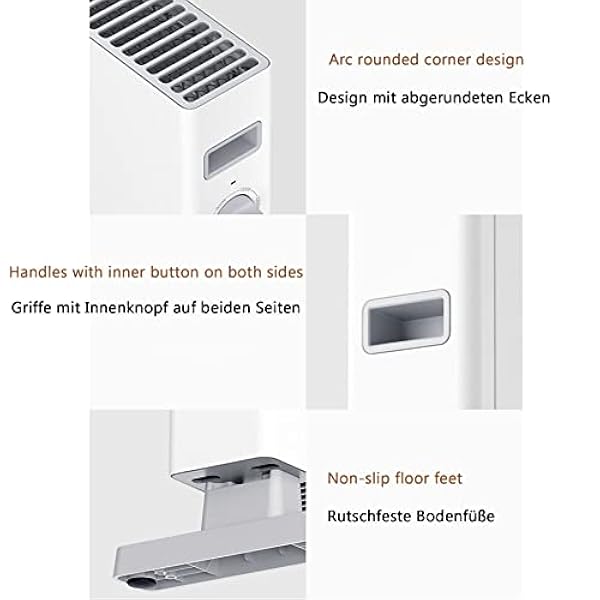 VIROYA Riscaldatore, riscaldatore Elettrico con termostato, riscaldatore a convettore rapido, riscaldatore Elettrico, riscaldatori a Risparmio energetico da 2200 Watt, riscaldatore Elettrico Mobile,