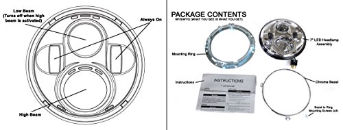 7" Led Projector Head Light Black For Harley Davidson 2012-2013 Fld / 1994-2013 Touring & Softail Models #TOP4