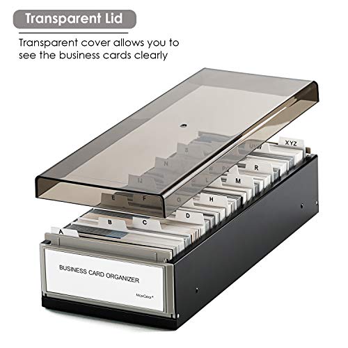 Maxgear MAXGEAR-BUSINESS-CARD-BOX-800-BLACK Business Card Holder For Desk, Business Card Organizer Business Card Case, Credit Card Holder File thumb #3
