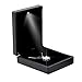 Produktbild gaeruite Ring Schachtel mit LED-Licht Ringe Samt Schmuck Etui, LED-Licht Ringschachtel Schmuckkästen für Ring Halskette Anhänger (Pendant Box, Black)