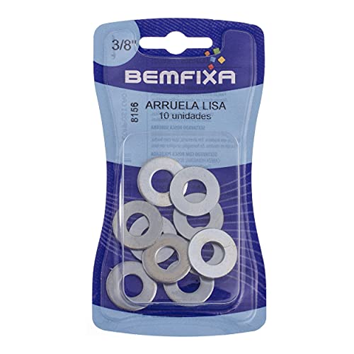 Arruela Lisa 3/8 - Cartela, Bemfixa 8156