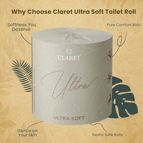 Image of Claret Ultra Soft 3-Ply Virgin Pulp Toilet Rolls | 300 Pulls Each Skin-Friendly | OBA-Free | Sanitary System Friendly (Pack Of 3 Rolls)