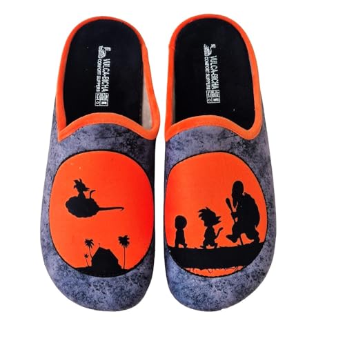 VULCA-BICHA S.L. - Zapatillas Goku - Textil para: Hombre Color: Krilin Y Goku Talla: 44