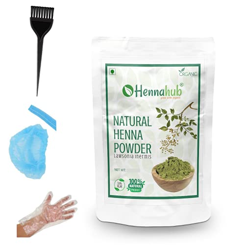 HENNAHUB Natural Henna Leaves Powder/Mehandi (500gm) for Hair and Hand (Rajasthani henna)