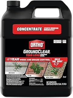 Ortho GroundClear Year Long Vegetation Killer1 - Concentrate, Visible Results in 3 Hours, Kills Weeds and Grasses to the Root When Used as Directed, Up to 1 Year of Weed and Grass Control, 2 gal.