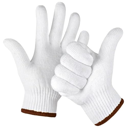 Image of FreshDcart Blade-Resistant Hand Gloves with Cut Proof Safety, Anti Cut Resistant Glove for Chopping Food Vegetables and Kitchen use (White 1 Pair)