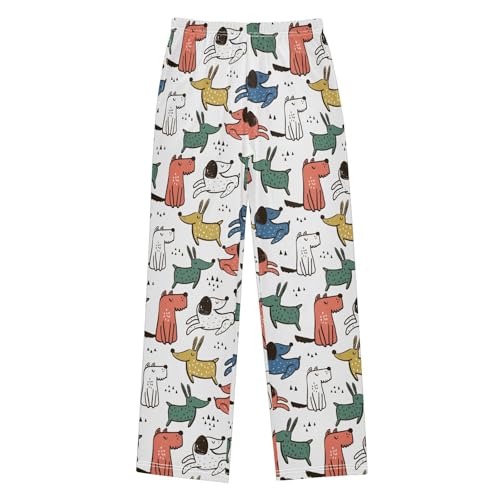 ZZXXB Cute Puppy Dog Boys Long Pants Soft Trousers Elastic Waist Kids Lounge Bottoms with Pockets S-XL - Main Image
