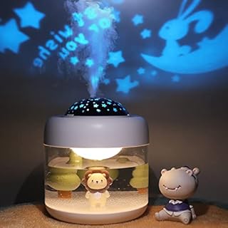 HMLUESR Baby Cool Mist Humidifiers for Bedroom Quiet - 16.91 OZ Small Humidifier for Home with Night Light & Star Projector for Kids, Babies, Girls as Best Gift