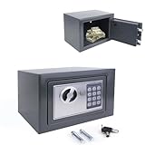 Tresor Klein, Digital Elektronischer Safe mit 2×Notschlüssel, Doppelbolzenverriegelung, Wandtresor,geeignet zur Aufbewahrung von Wertgegenständen, 23 x 17 x 17 cm