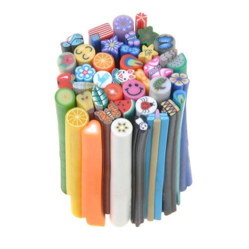 eFuture(TM) 3D Designs Cute Nail Art Manicure Fimo Canes Stickers /Rods /Sticks-random color +eFuture's nice Keyring
