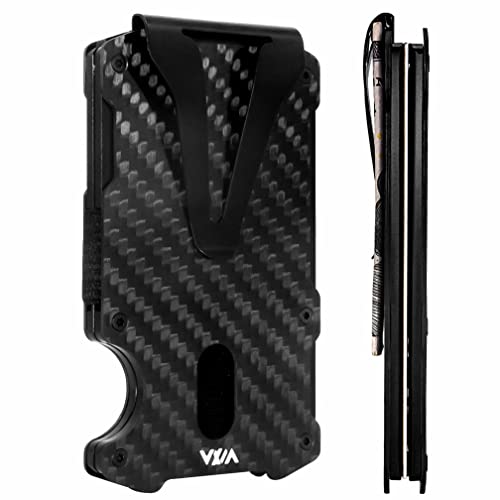 WXM Wallet for Men with AirTag Holder Credit slim Front Pocket Real Carbon Fiber RFID Blocking Minimalist Mens Gift (Minimalist Wallet Carbon Fiber)