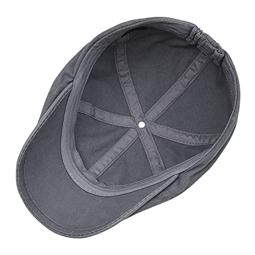 Voboom Cotton Washing Flat Cap Cabbie Hat Gatsby Ivy Irish Hunting Newsboy (Dark Grey) #TOP4