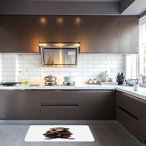 Alfombra de cocina Sitting Monkey lavable y suave con medidas de 45 x 120 cm 5