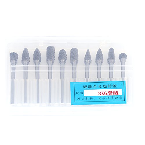 Puntas de carburo sólido para fresado 10 pcs 1/8" miniatura 6