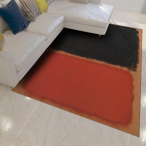 Tapis rouge et noir Mark Rothko salon lavable 150x210 cm moderne
