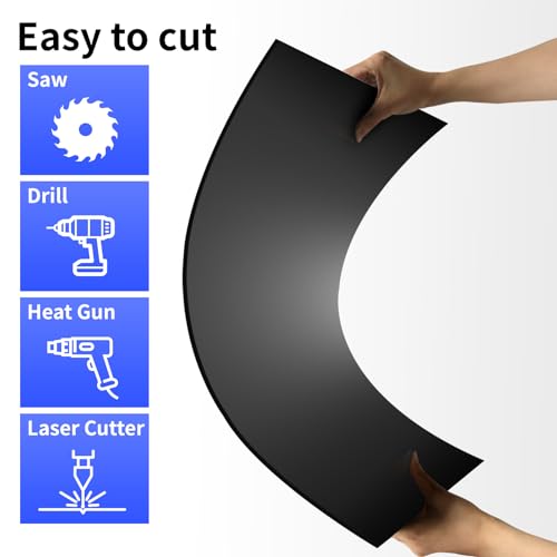 Image of Art3d (2 Pack) 1 /8 inch Thick Plexiglass Sheets in Black - 12 inchx16 inch Acrylic Sheets for Art Design,Craft Projects, Signs, DIY in Home, Wedding, Festival,Party,Office